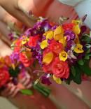 Bright tropical bridesmaid's bouquet