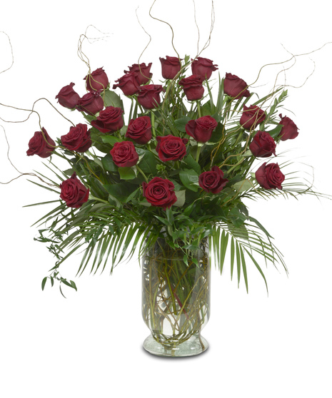 Fifty Long Stem Red Roses with Vase