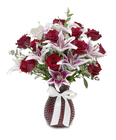 Lovely Lilies - Starfighter Lilies with a red vase